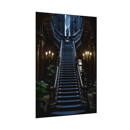 Haunted Victorian Mansion Mystery: Spooky Gothic Artwork - Poster