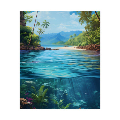 Tropical Island Oasis: Tranquil Tropical Landscape Art - Poster