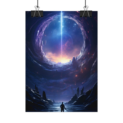 Black Hole Galaxy: Cosmic Digital Artwork - Poster
