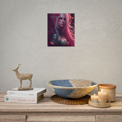 Astonishing Female Portrait with Pink Hair: Artistic Vision - Poster