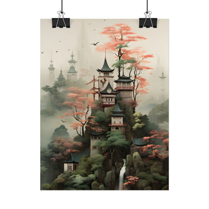 Post-Impressionist Landscape Masterpiece: Ash Magenta Dreams - Poster