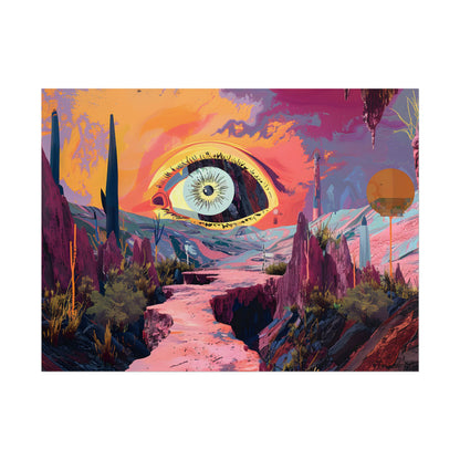 Surreal Eye: Vibrant Landscape Digital Art - Poster