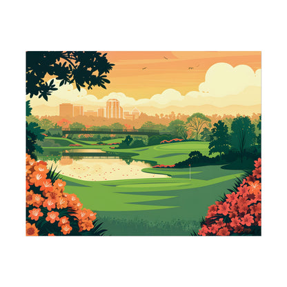 Retro Golf Illustration: Augusta National Georgia - Poster