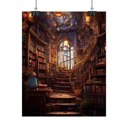 Whimsical Bookshop: Enchanting Magical Artwork - Poster