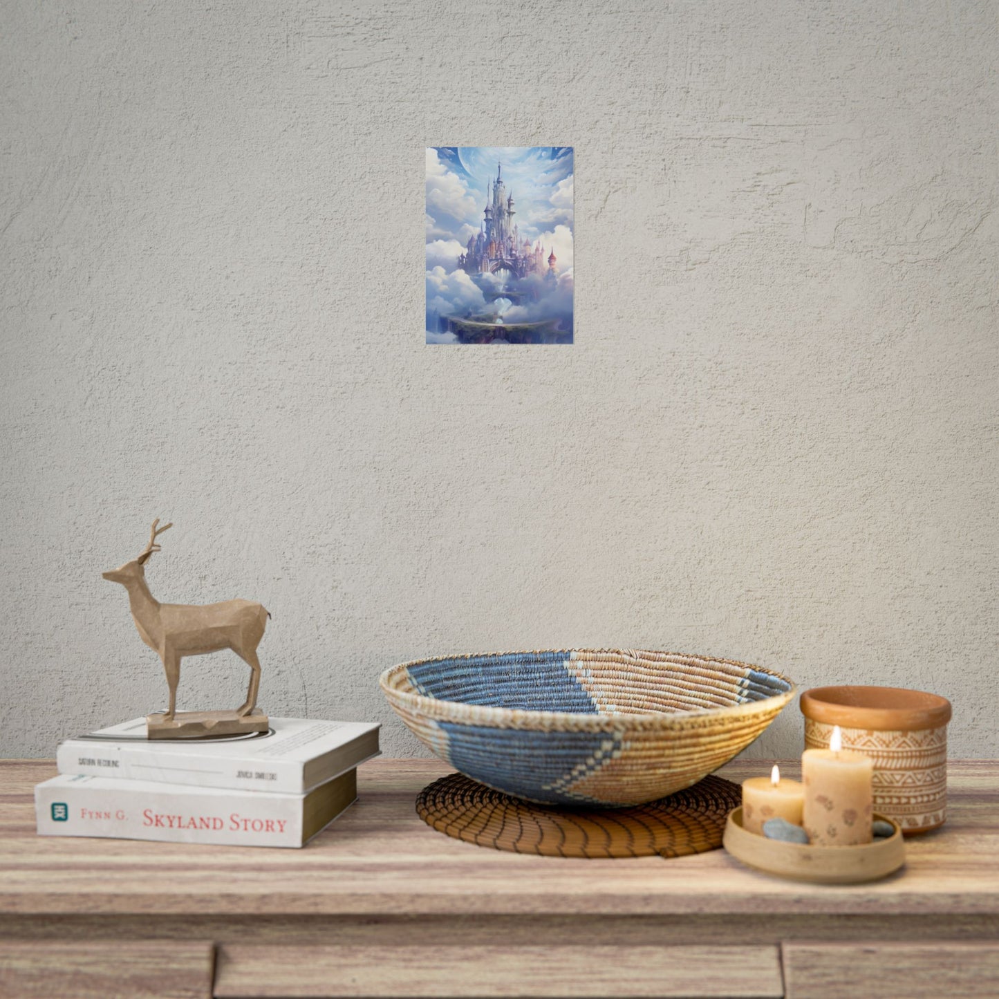 Floating Fantasy City: Celestial Digital Art - Poster