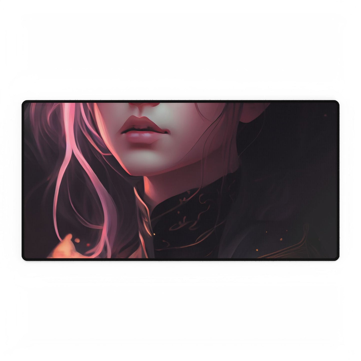 Soft Focus Portrait: Astonishing Female with Pink Hair in a Dre - Desk Mat