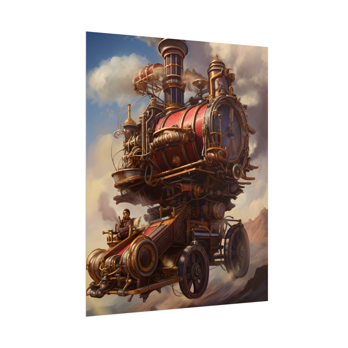 Steampunk Thrill: Airship Sky Race Adventure - Poster