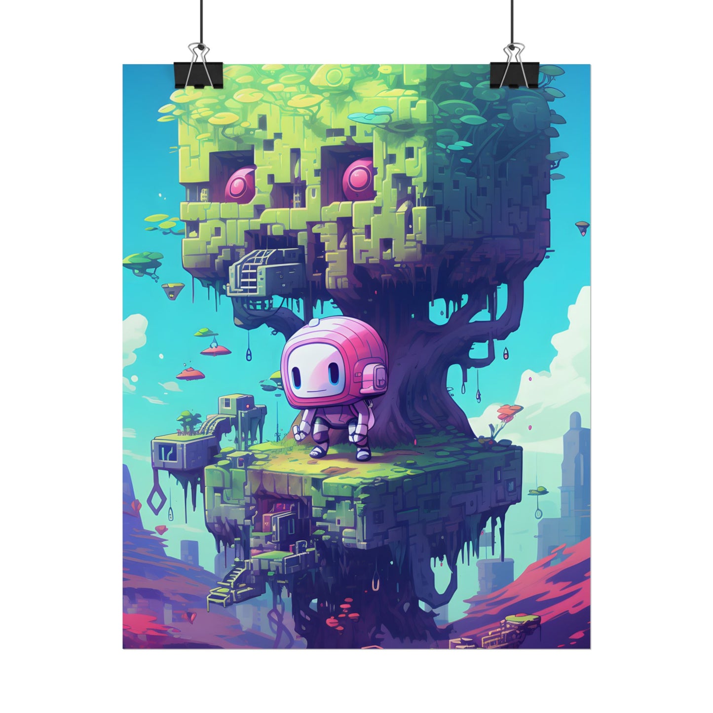 Futuristic Pixel Art: Cyber-Pet Adventure - Poster