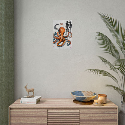 Japanese Ukiyo-e Octopus: Traditional Artwork Print - Poster