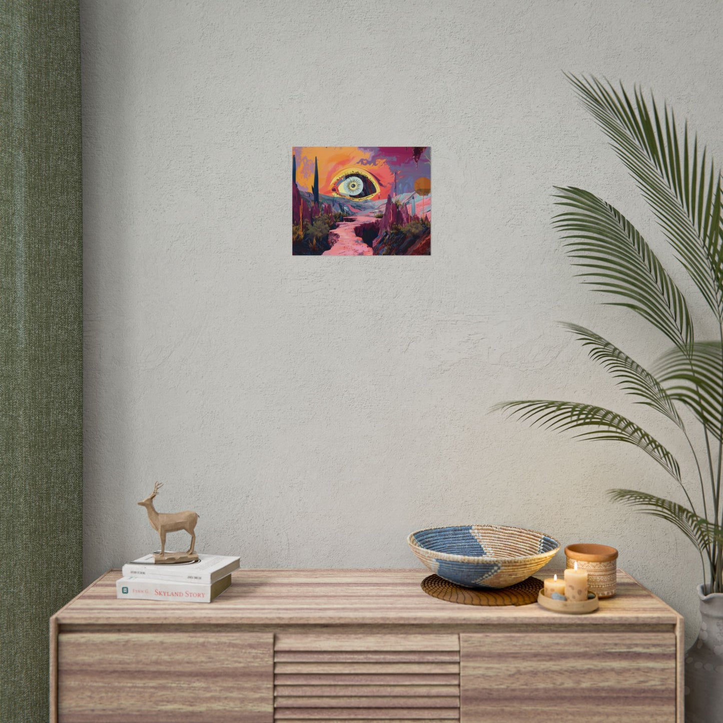 Surreal Eye: Vibrant Landscape Digital Art - Poster