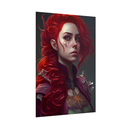 Realistic Red Hair Portrait: Soft Light Artwork - Poster