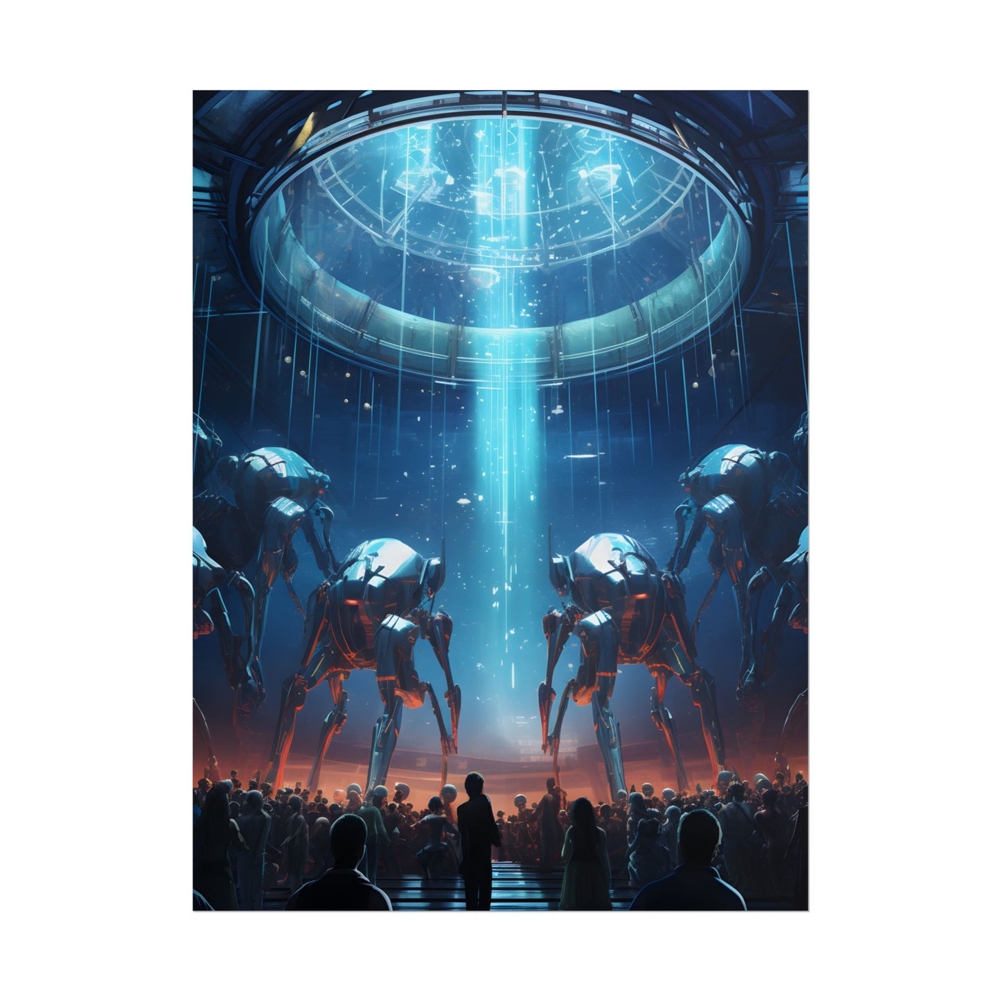 Vibrant Robot Symphony: A Harmonious Blend of Human and Robotic Musicians - Poster