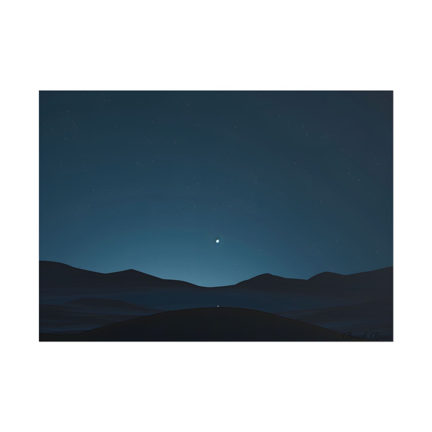 Minimalist Night Sky: Abstract Starry Art - Poster