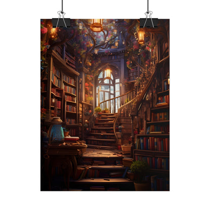 Whimsical Bookshop: Enchanting Magical Artwork - Poster