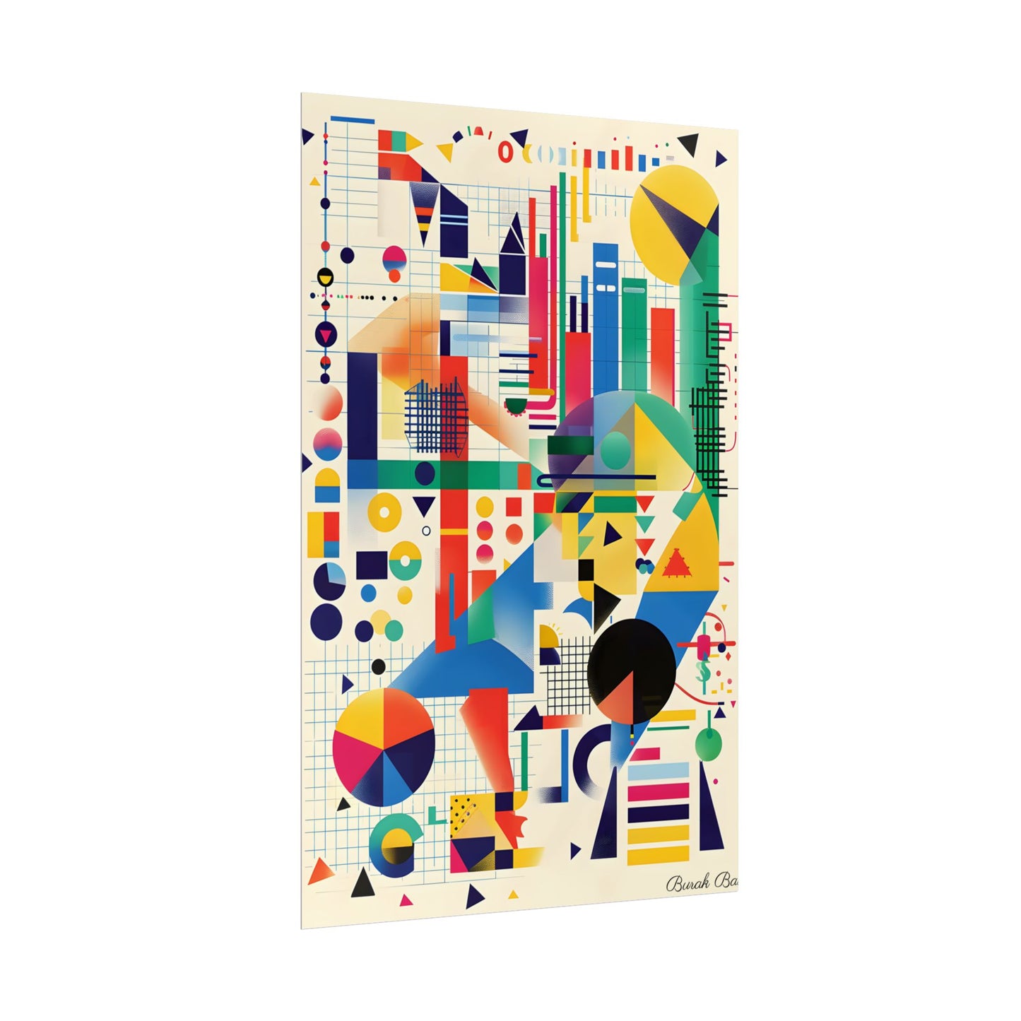 Colorful Educational Artwork: Statistical Illustration - Poster