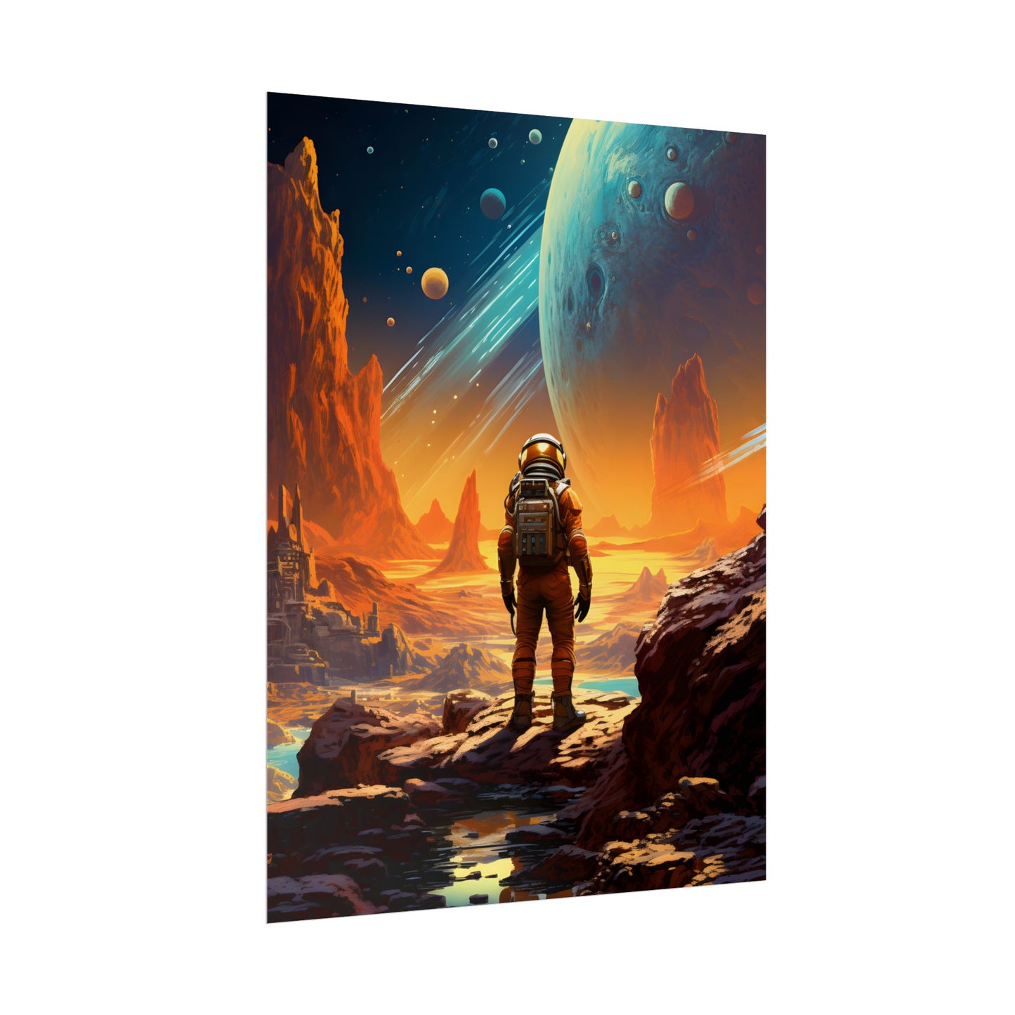 Futuristic Wilderness Explorer: Solo Journey in the Unknown - Poster