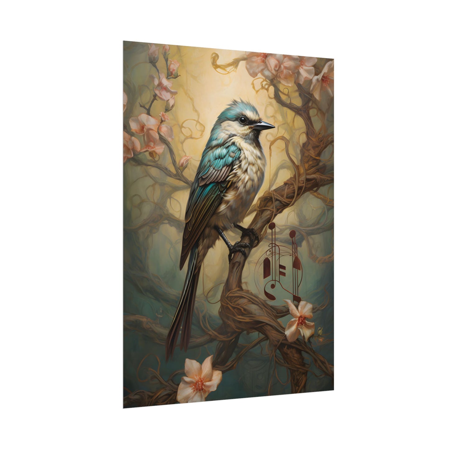Blue Beauty: A Majestic Songbird in Nature - Poster