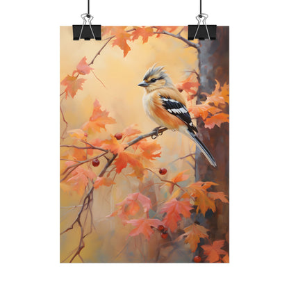 Vibrant Autumn Oak: Realistic Oil Painting - Poster