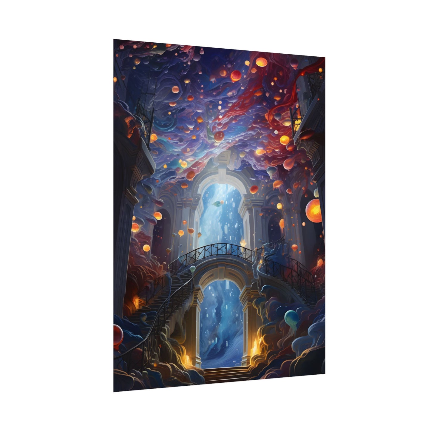 Celestial Art Gallery: Atmospheric Interior Space - Poster