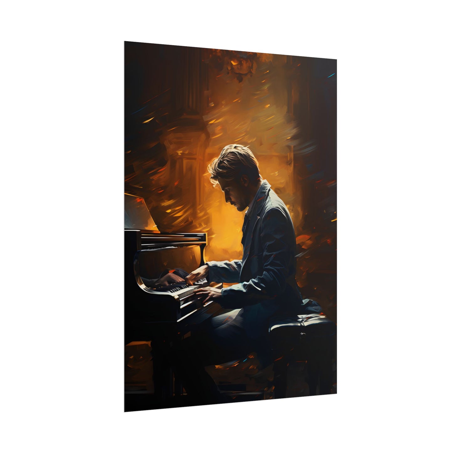Mysterious Piano Portrait: A Dramatic Musical Masterpiece - Poster