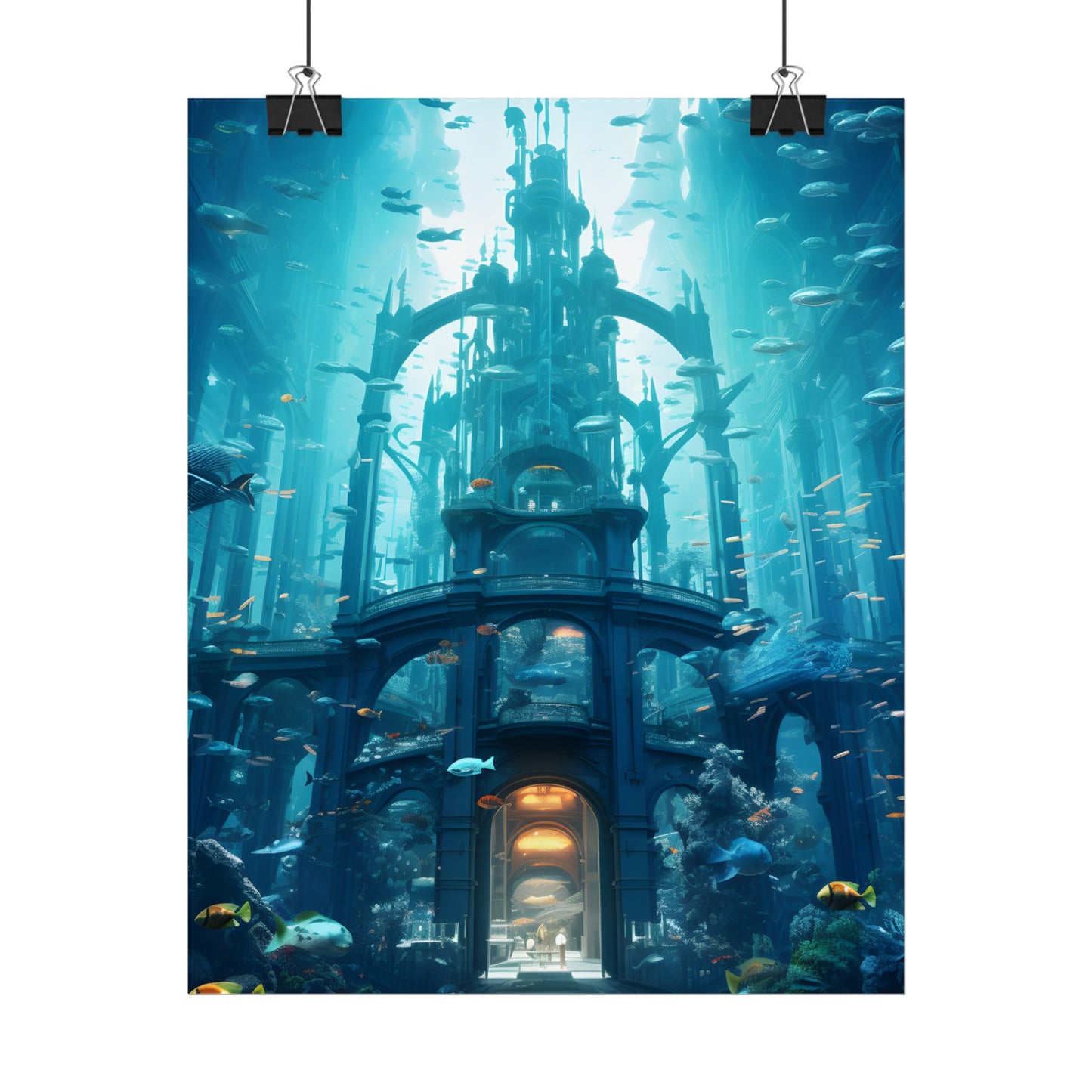 Futuristic Underwater City: Submerged Metropol Artwork - Poster