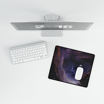 Black Hole Cosmic Odyssey: A Massive Planet's Journey Through Space - Desk Mat