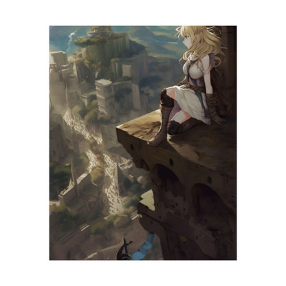 Dramatic Anime Female Portrait: Exclusive Artwork - Poster