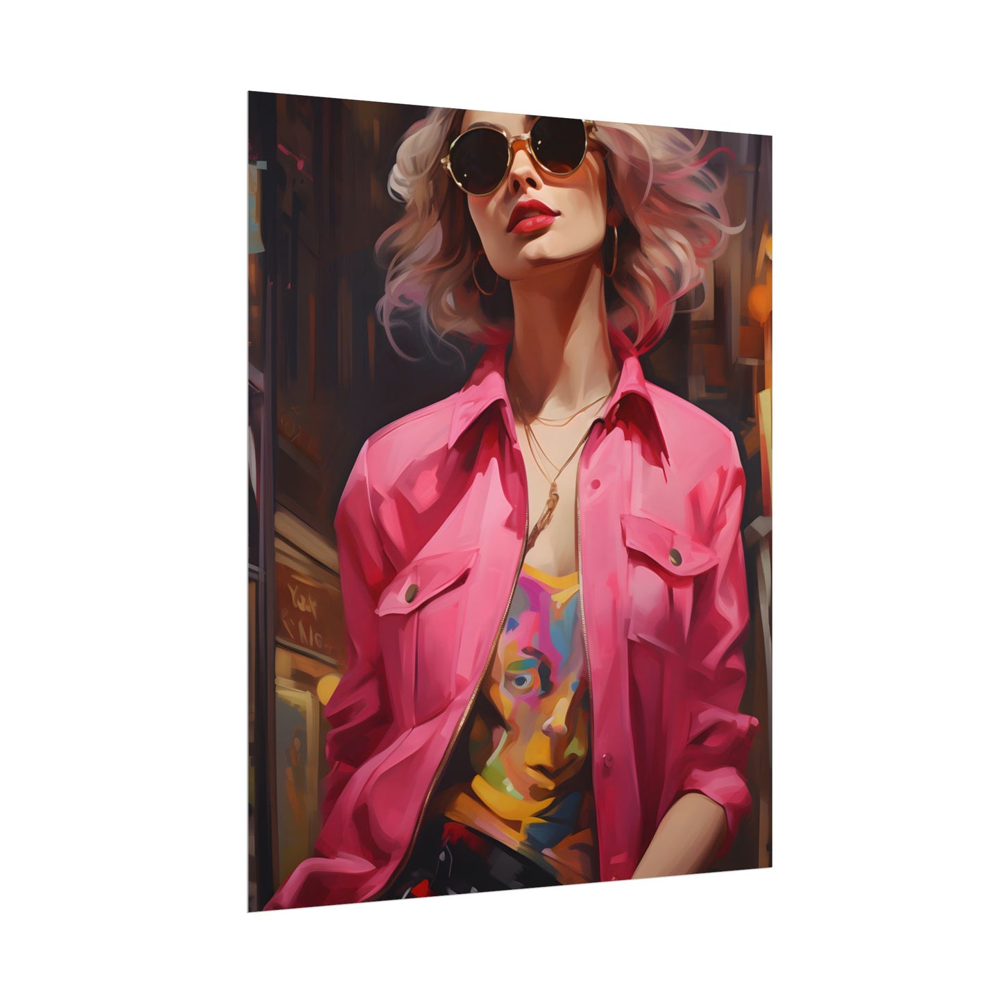Urban Fashionista: City Chic Style Portrait - Poster