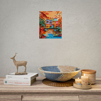 Eye-Catching Beach Paper Quilling: Quilled Landscape Artwork - Poster