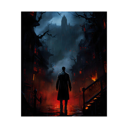 Urban Fantasy Noir: Nighttime Detective Artwork - Poster
