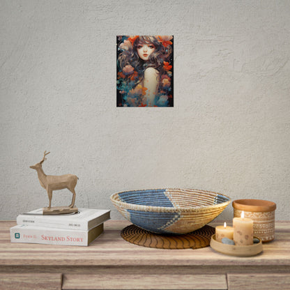 Peaceful River Garden: A Tranquil Landscape with Roses - Poster