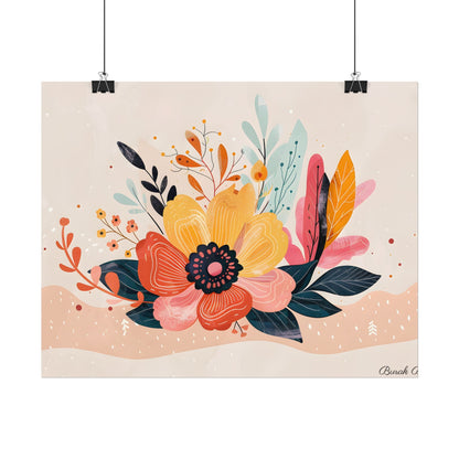 Blooming Growth: Vibrant Flower Artwork - Poster