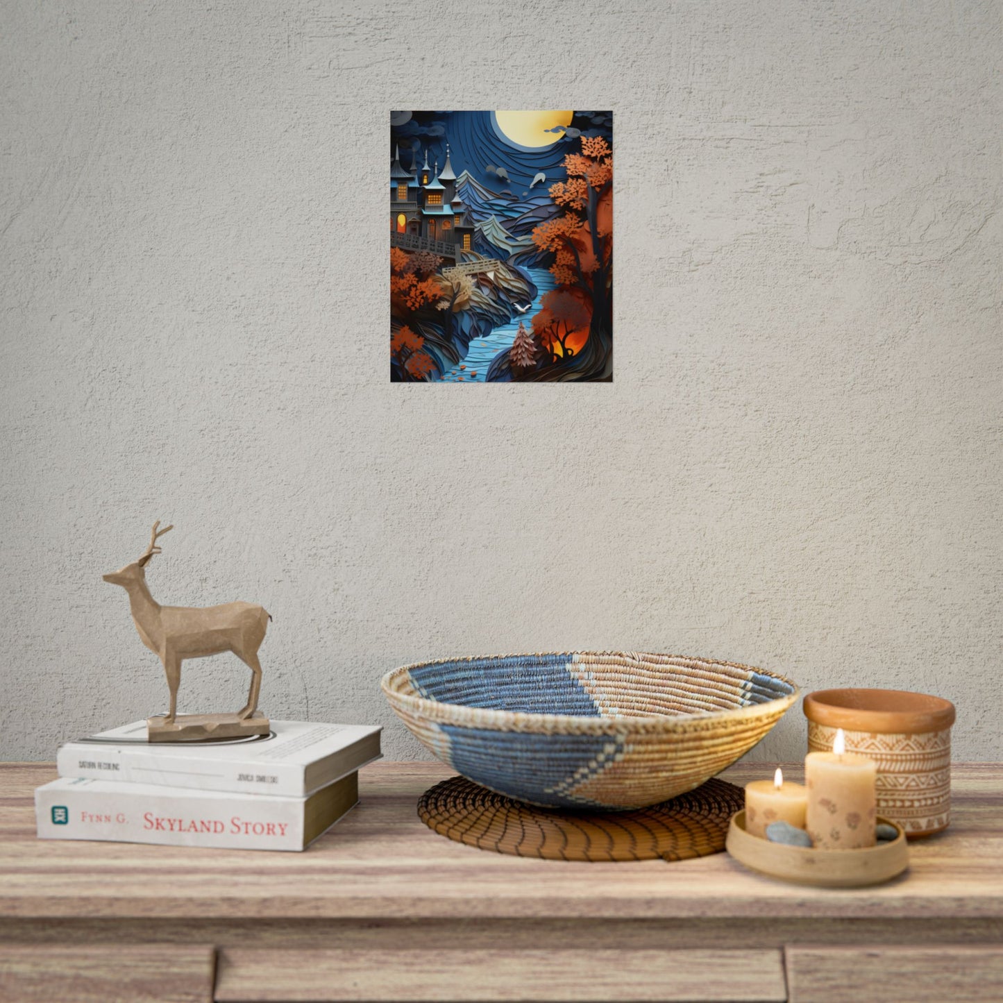 Eye-Catching European Landscape: Realistic Paper Quilling Artwork - Poster