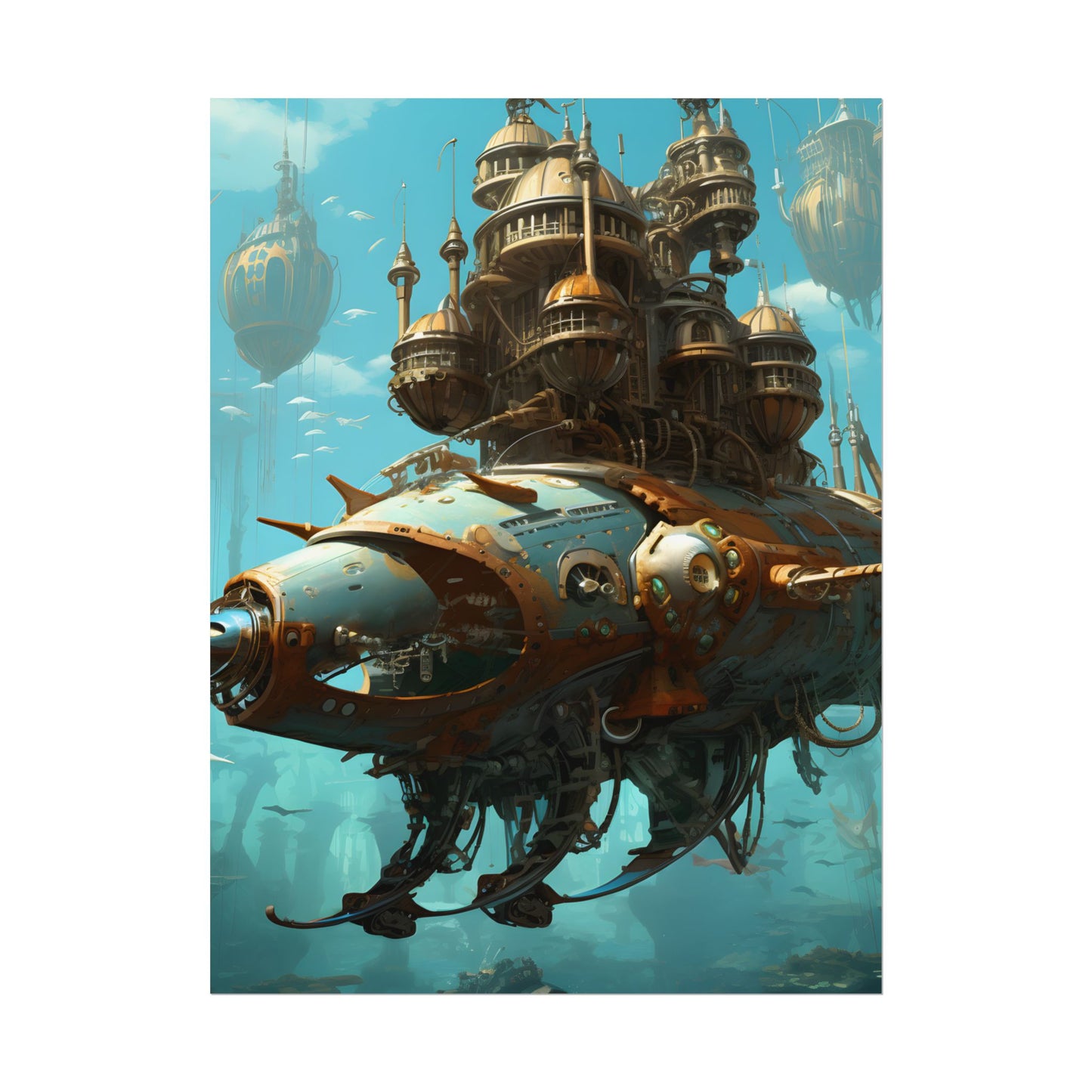 Steampunk Ocean Adventure: Victorian Industrial Voyage - Poster