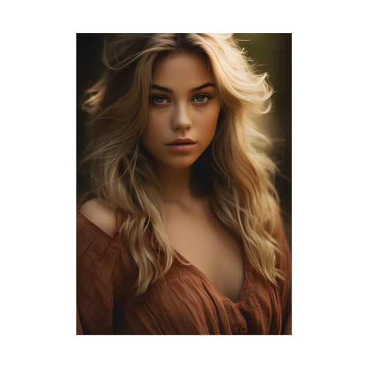 Blonde Casual Chic: Urban Outdoor Photography - Poster