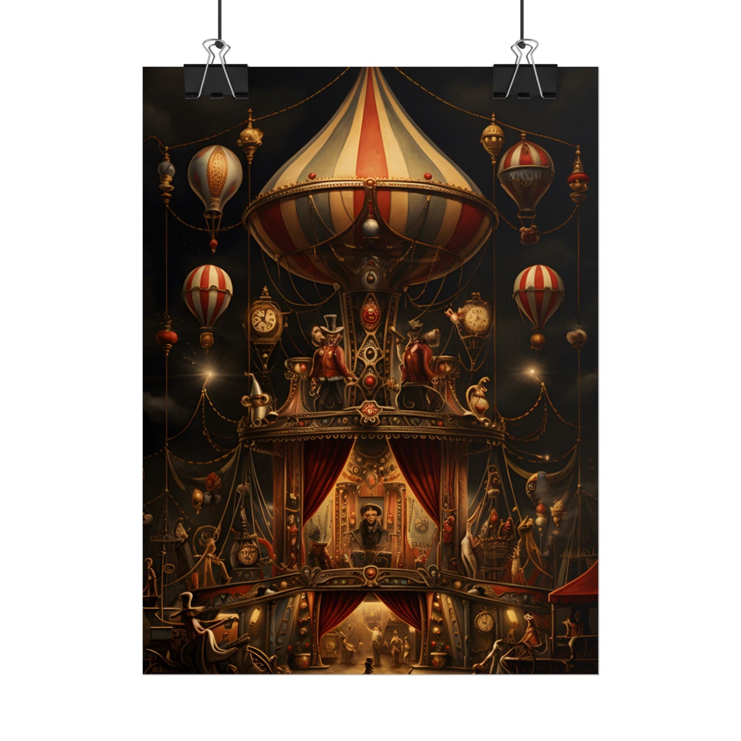 Whimsical Clockwork Circus: A Fantastical Artwork - Poster