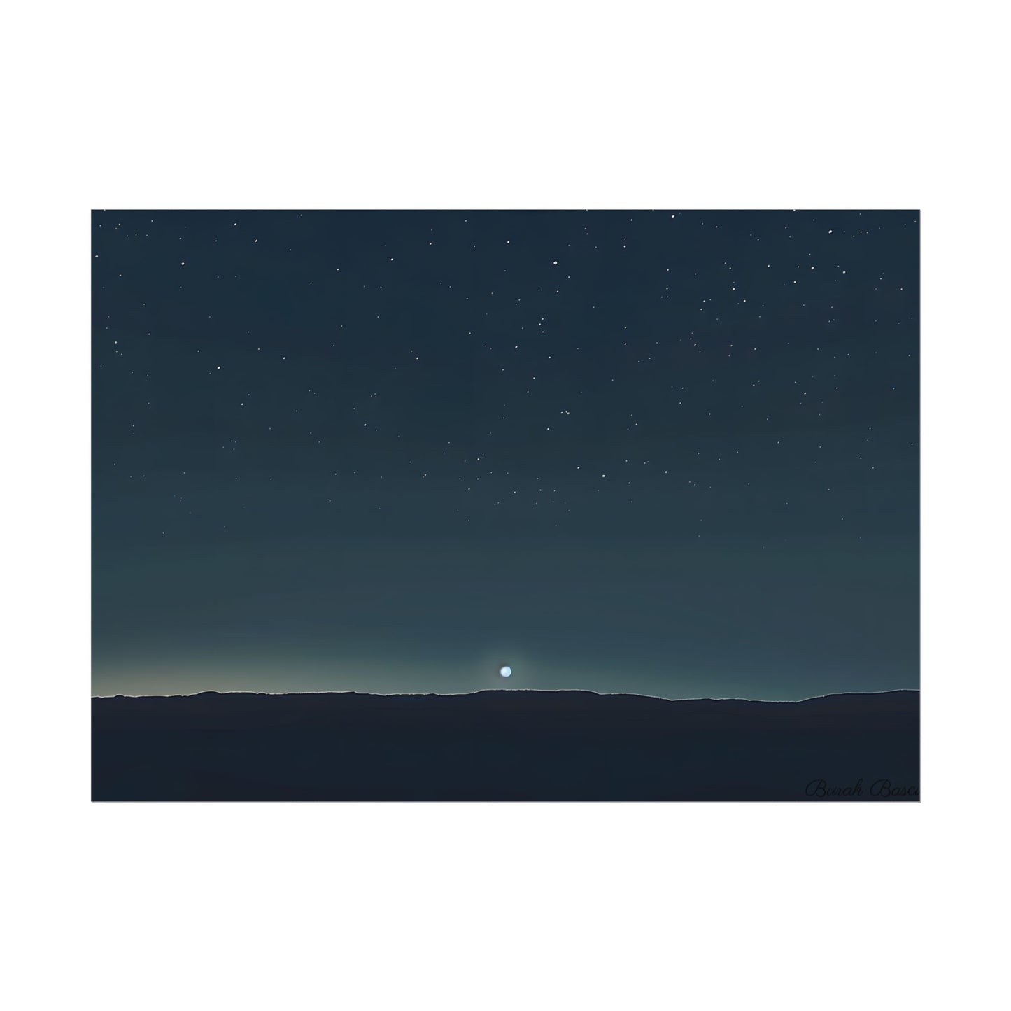 Minimalist Night Sky: Celestial Artwork with Stars and Palette - Poster