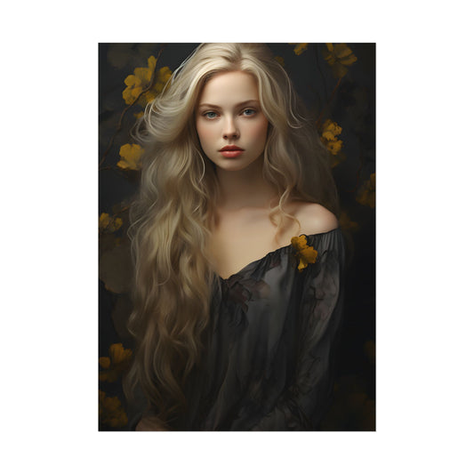 Beautiful Candid Photo of Modern Blonde Woman - Poster