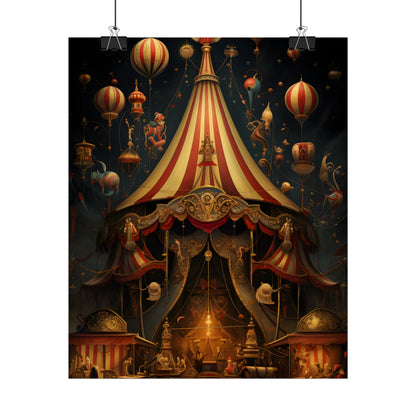 Whimsical Clockwork Circus: Fantastical Art with Vibrant Details - Poster
