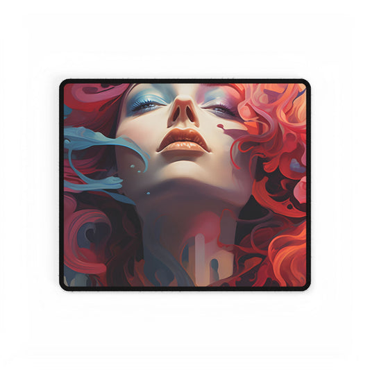 Cyberpunk Dreamscape: Futuristic City Digital Art - Desk Mat