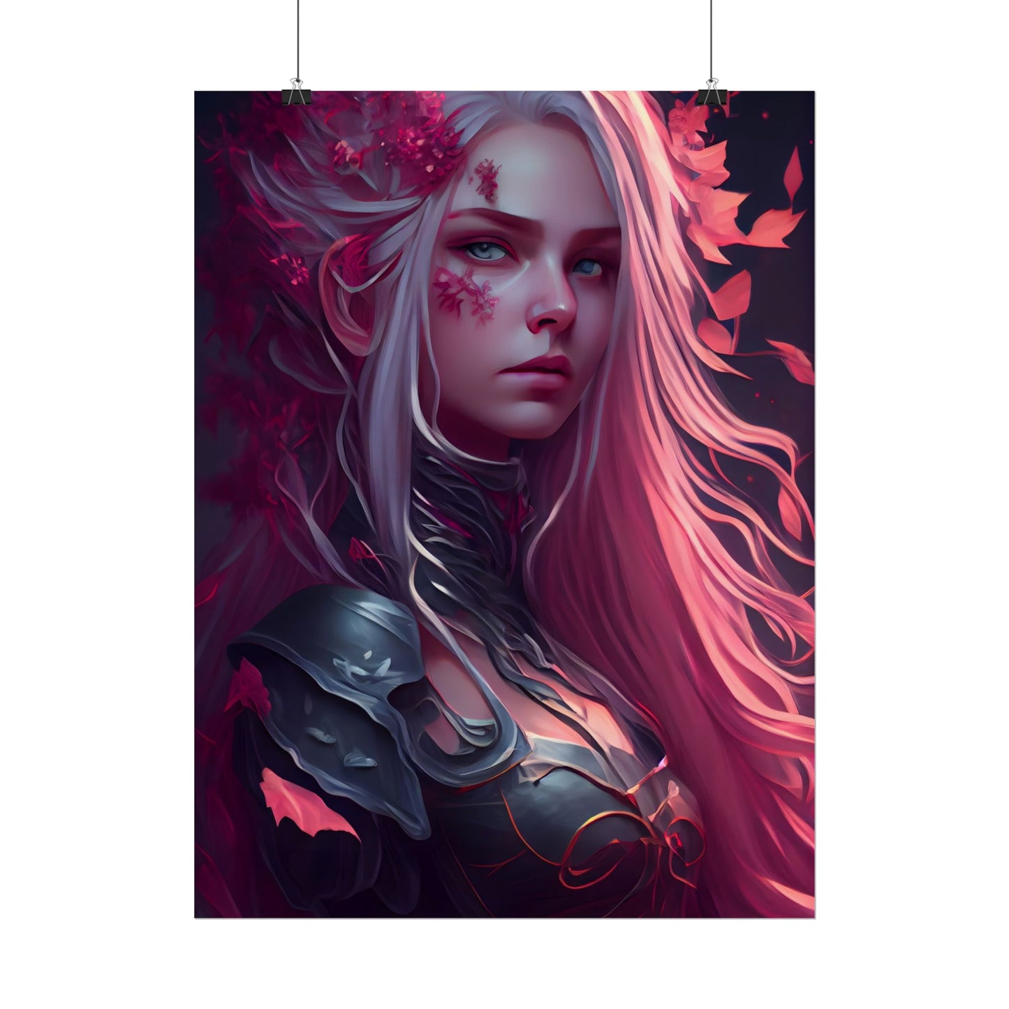 Astonishing Female Portrait with Pink Hair: Artistic Vision - Poster