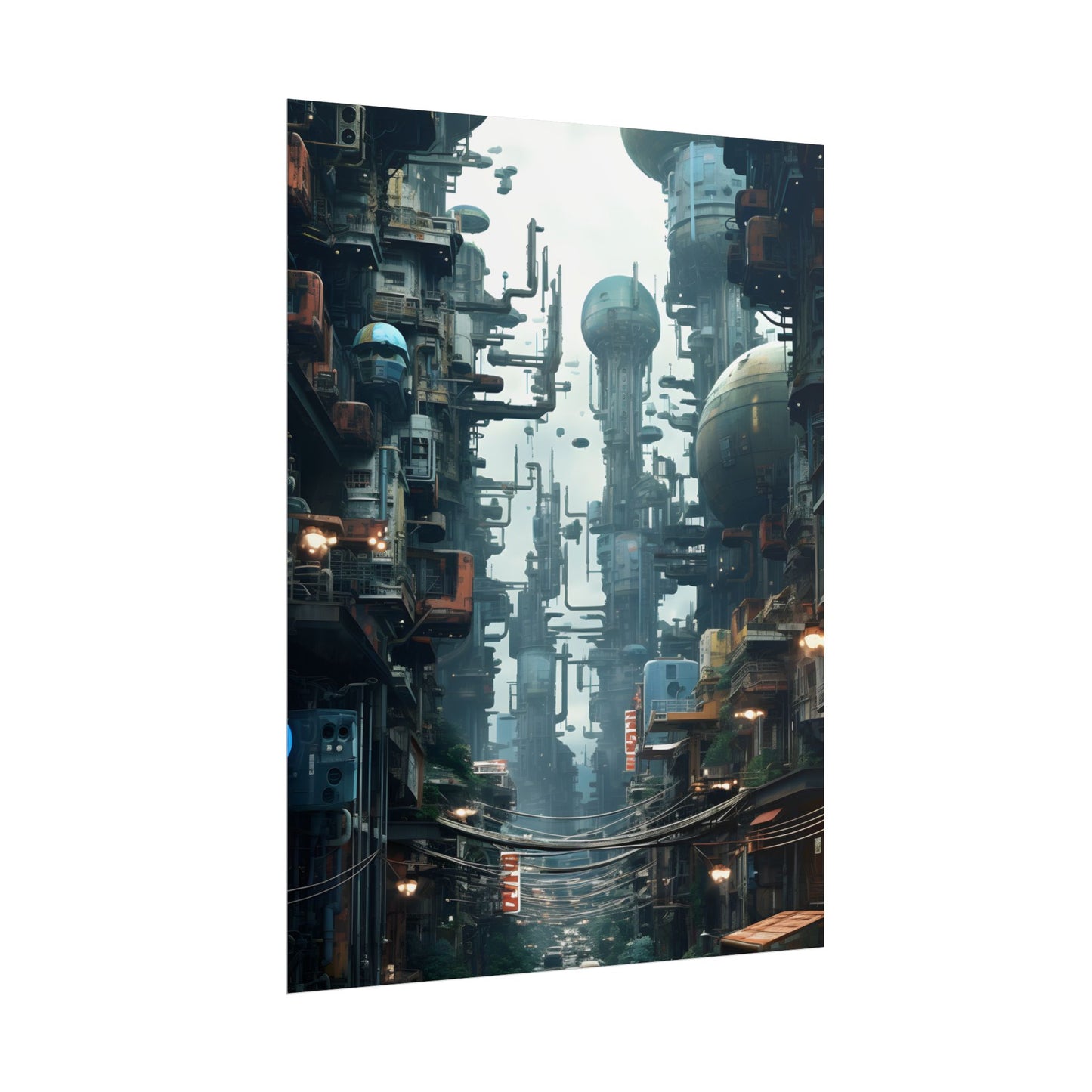 Post-Apocalyptic Ruin: Steampunk Cityscape Art - Poster