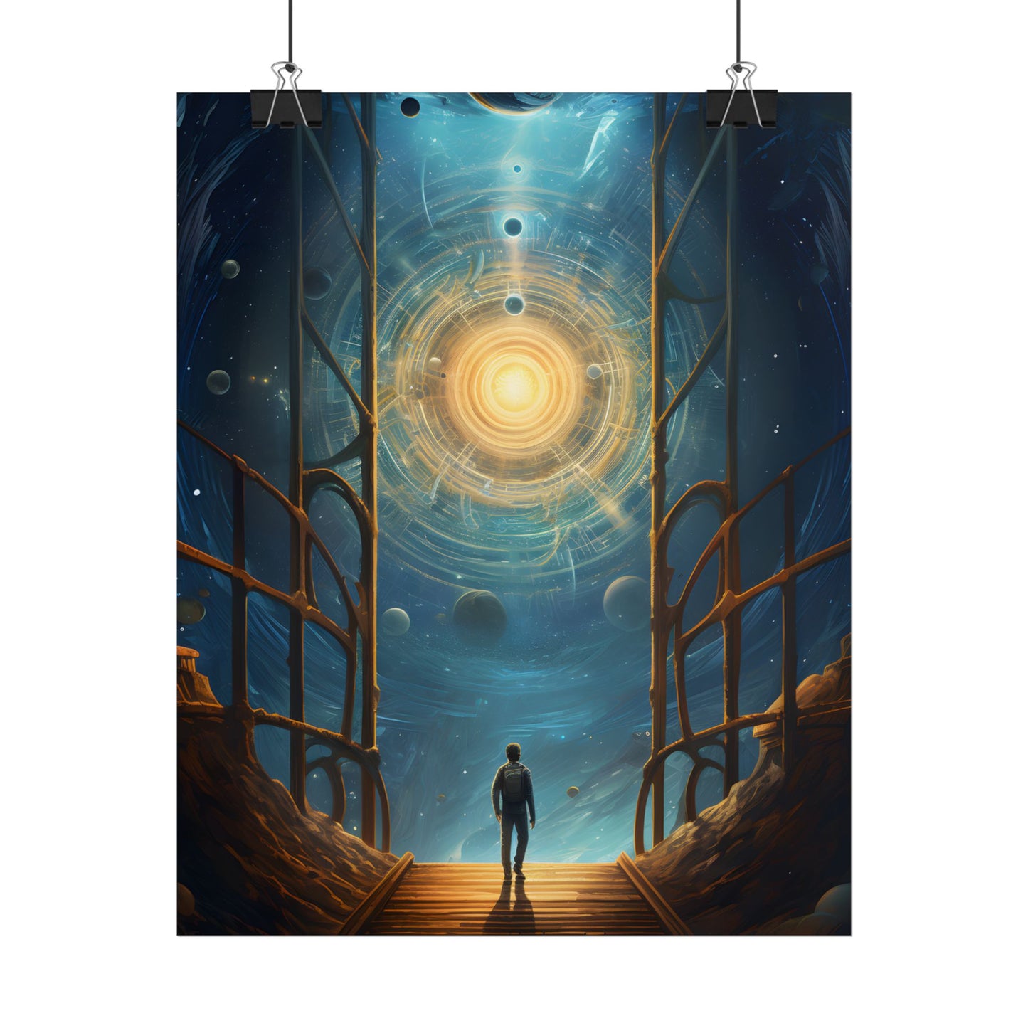 Space Explorer's Journey: Sleek Spacecraft in Stellar Odyssey - Poster