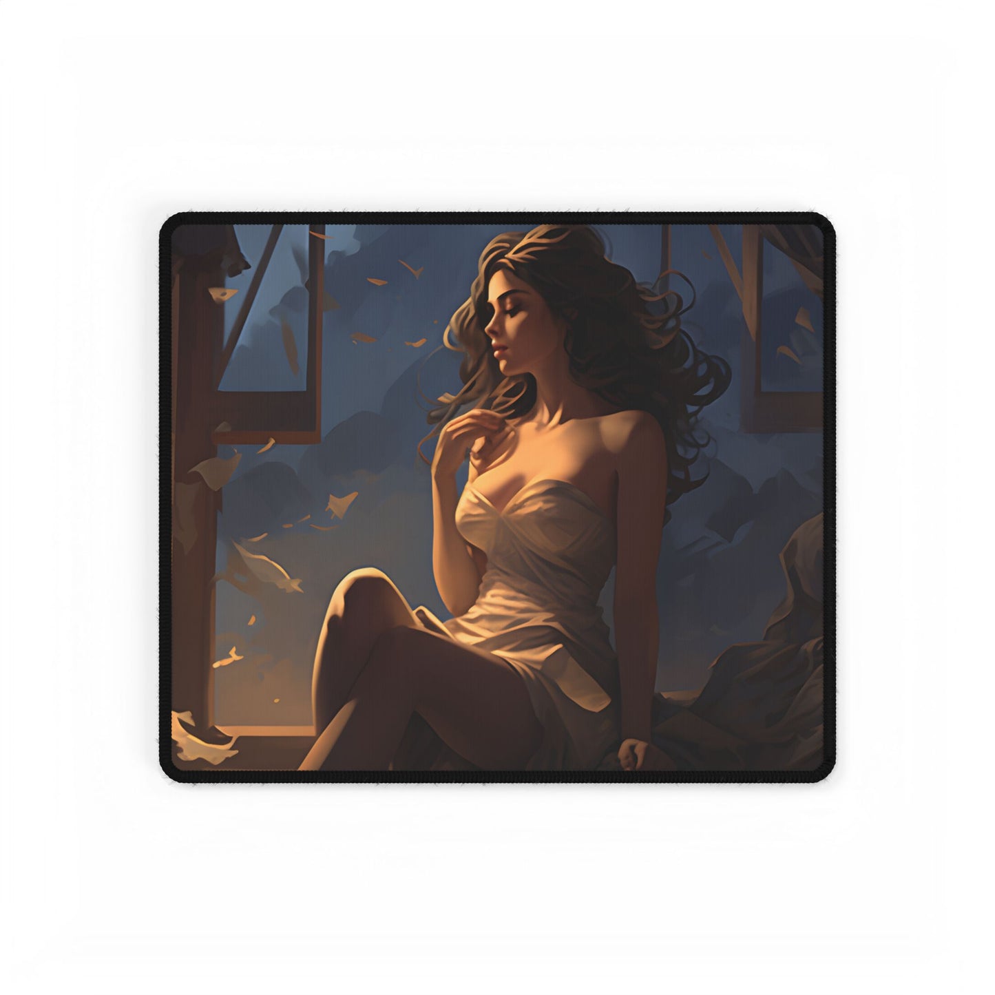 Everyday Moment: Person in Front of White Wall - Documentarty Style Art - Desk Mat