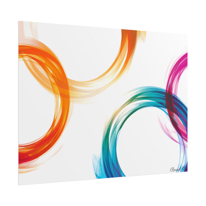 Swirling Abstract Colors: Vibrant Digital Artwork - Poster