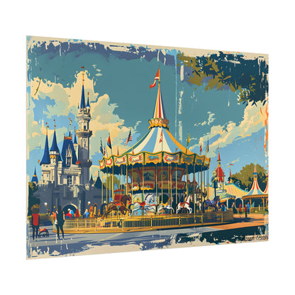 Vintage Disney Nostalgia: Retro Attraction Poster Art - Poster