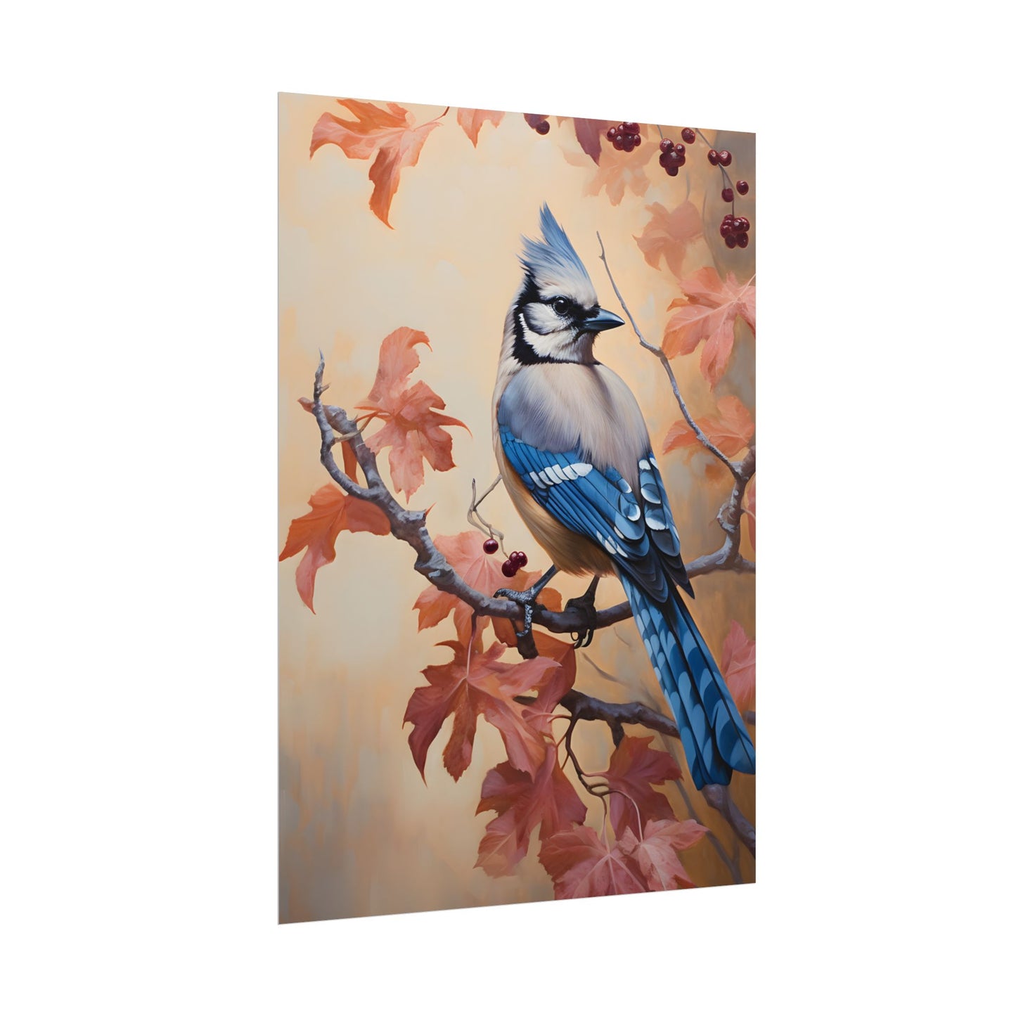 Autumn Oak Branch: Oil Painting Artwork - Poster