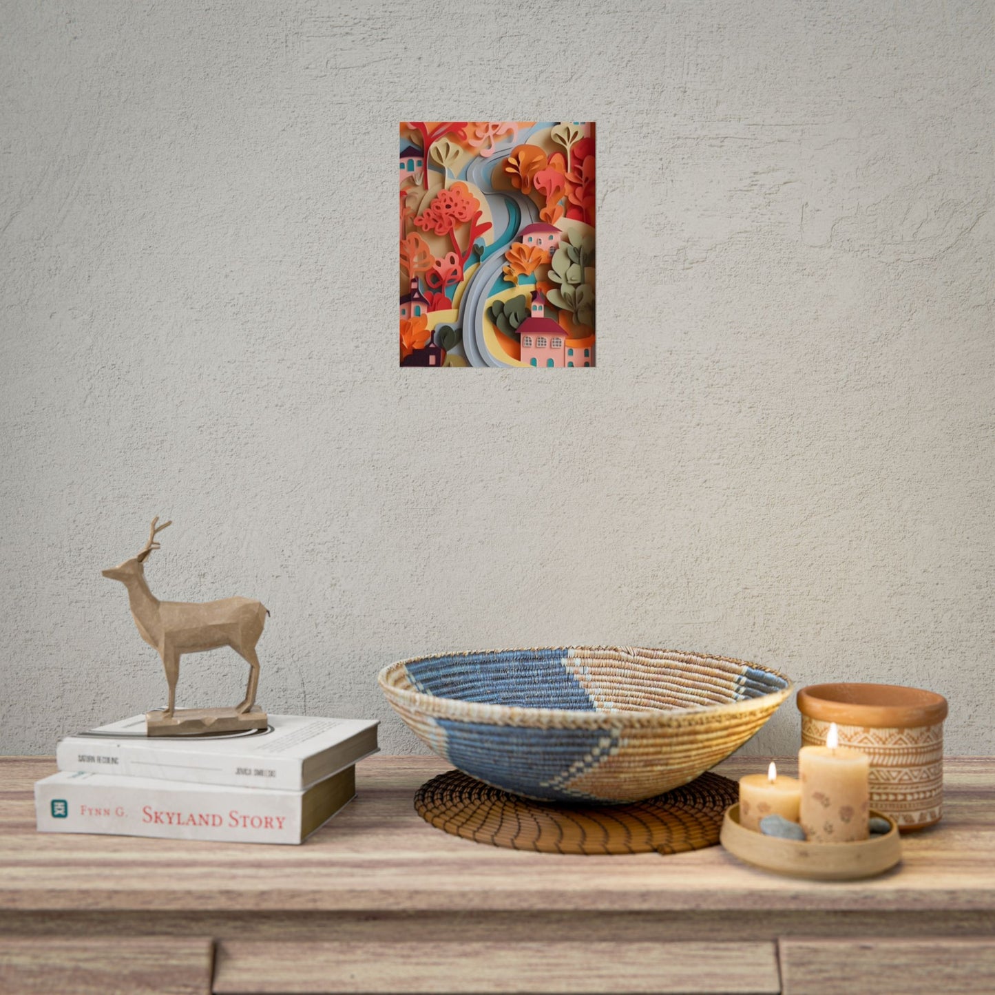 Intricate European Landscape: Paper Quilling Artwork - Poster