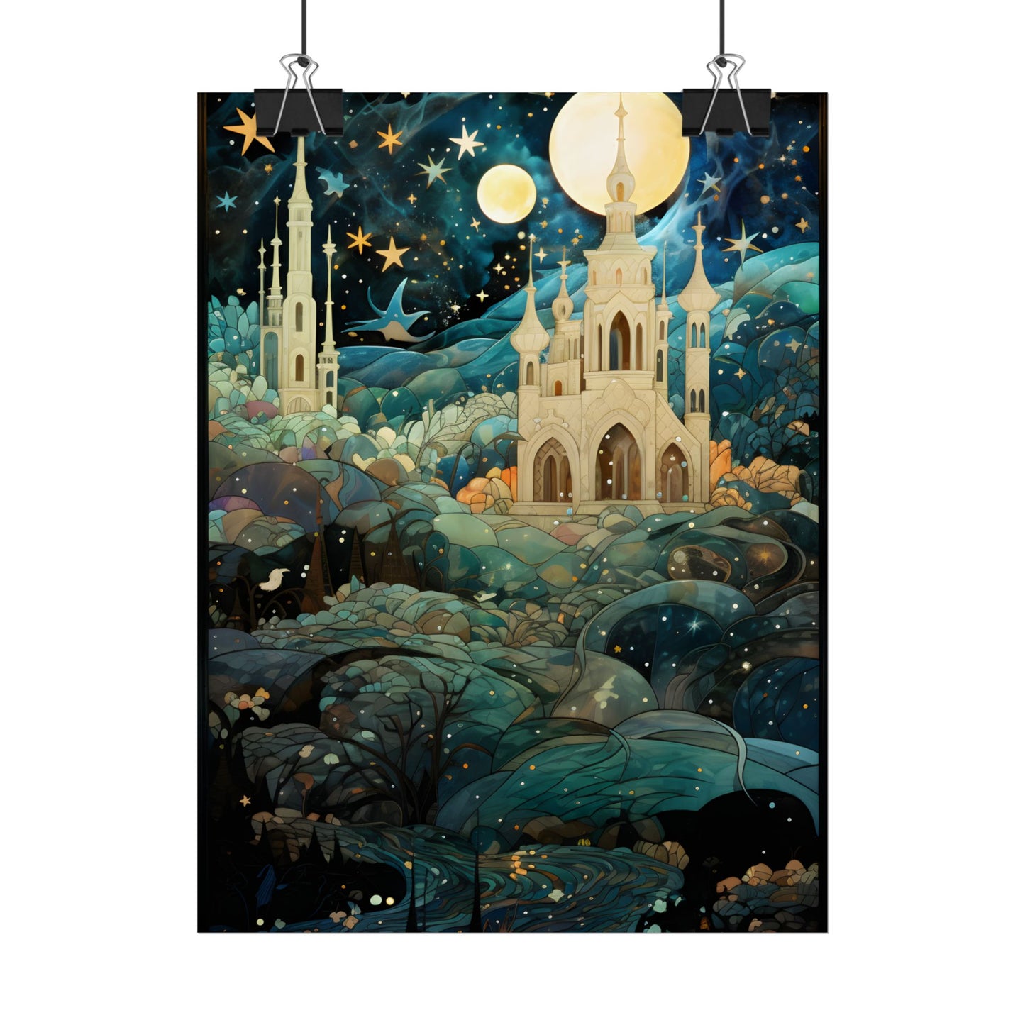 Medieval Stained Glass: Intricate Church Windows Art - Poster