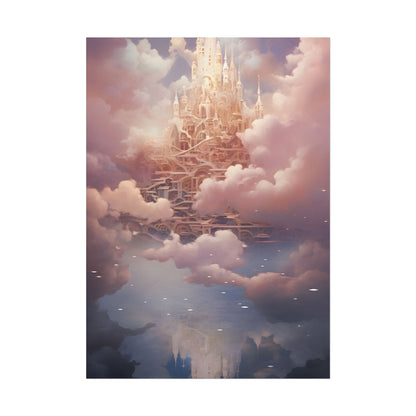 Celestial Fantasy Floating City: Digital Artwork - Poster